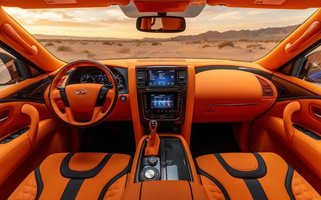 Nissan Patrol 2020 leather seats and cabin – rental in Dubai