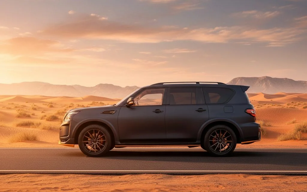 Nissan Patrol 2020 Black side profile – rental in Dubai