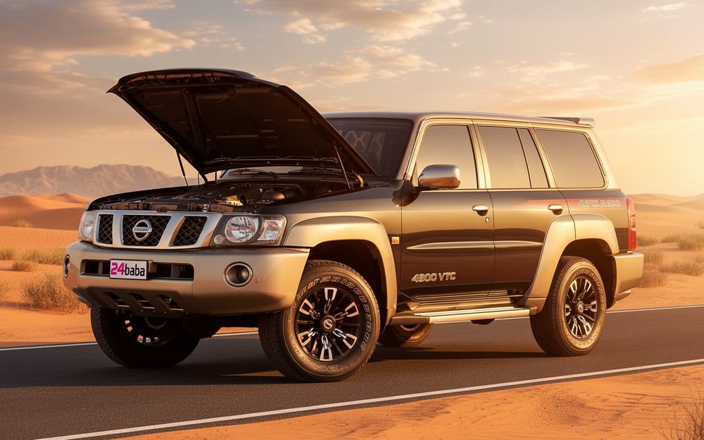 Nissan Patrol 2023 Brown front view with headlights – rental in Dubai