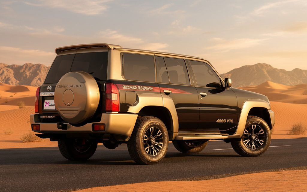 Nissan Patrol 2023 Brown rear view showing taillights – rental in Dubai