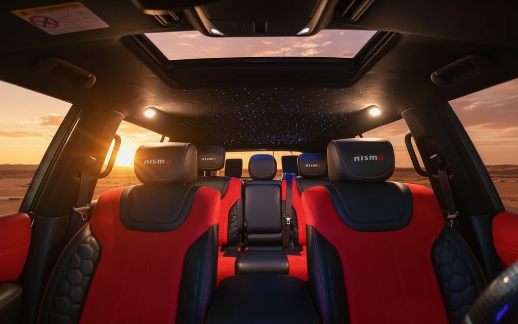 Nissan Patrol 2021 leather seats and cabin – rental in Dubai