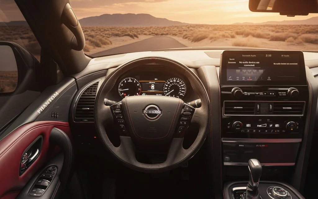 Nissan Patrol 2022 interior view showing trim – rental in Dubai