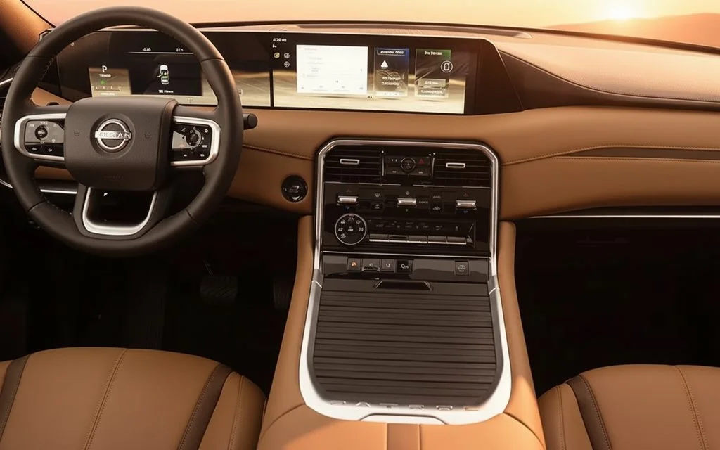 Nissan Patrol 2025 interior view showing trim – rental in Dubai