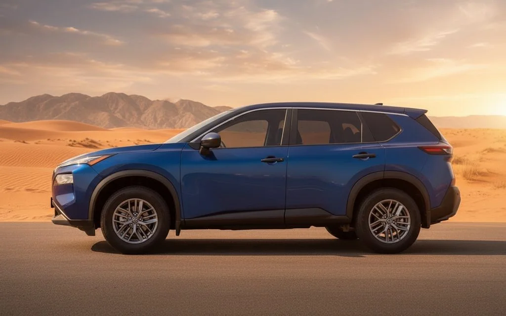 Nissan Rogue 2023 interior view showing trim – rental in Dubai