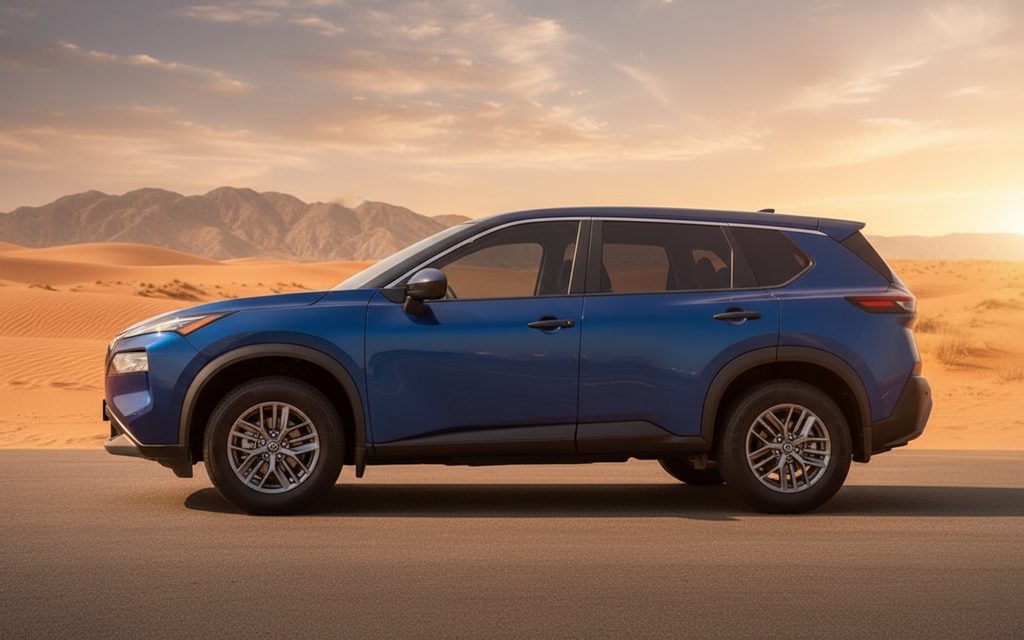 Nissan Rogue 2023 interior view showing trim – rental in Dubai