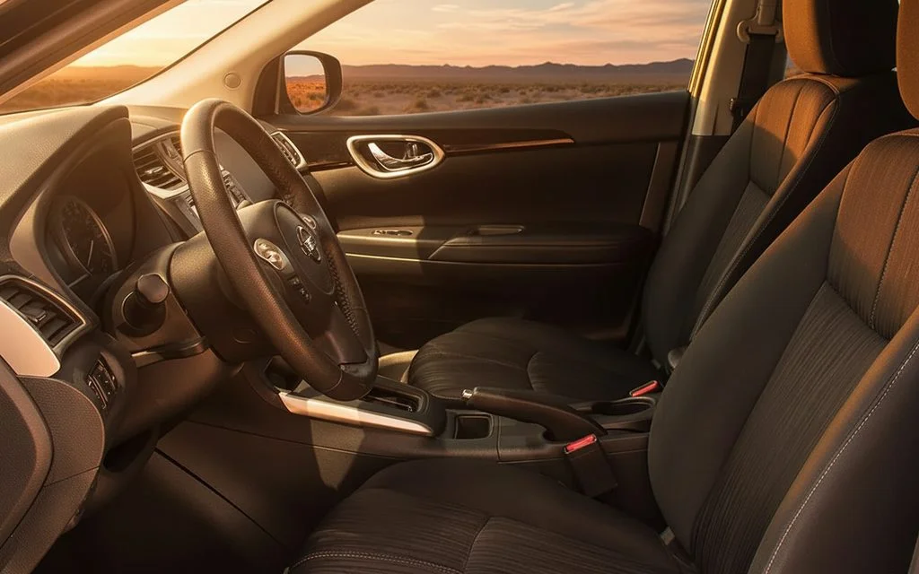 Nissan Sentra 2024 interior view showing trim – rental in Dubai