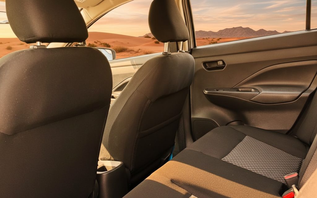 Nissan Sunny 2024 leather seats and cabin – rental in Dubai