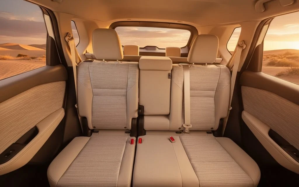 Nissan X Trail 2023 leather seats and cabin – rental in Dubai