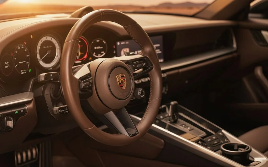 Porsche 911 2022 dashboard and infotainment – rental in Dubai