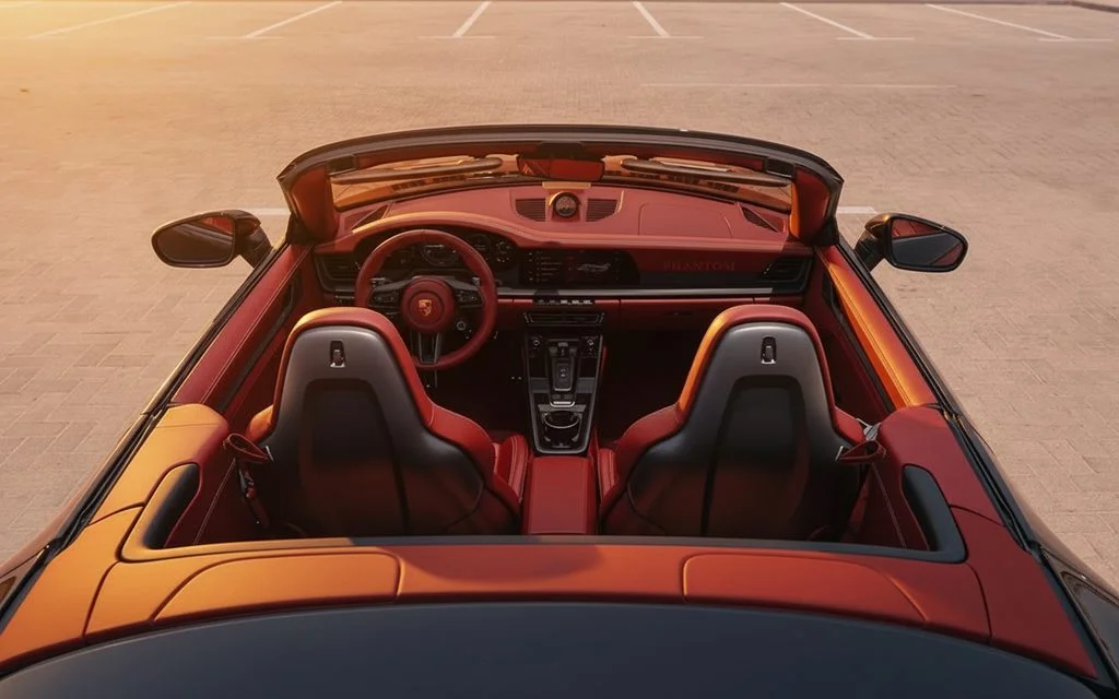 Porsche 911 2023 leather seats and cabin – rental in Dubai