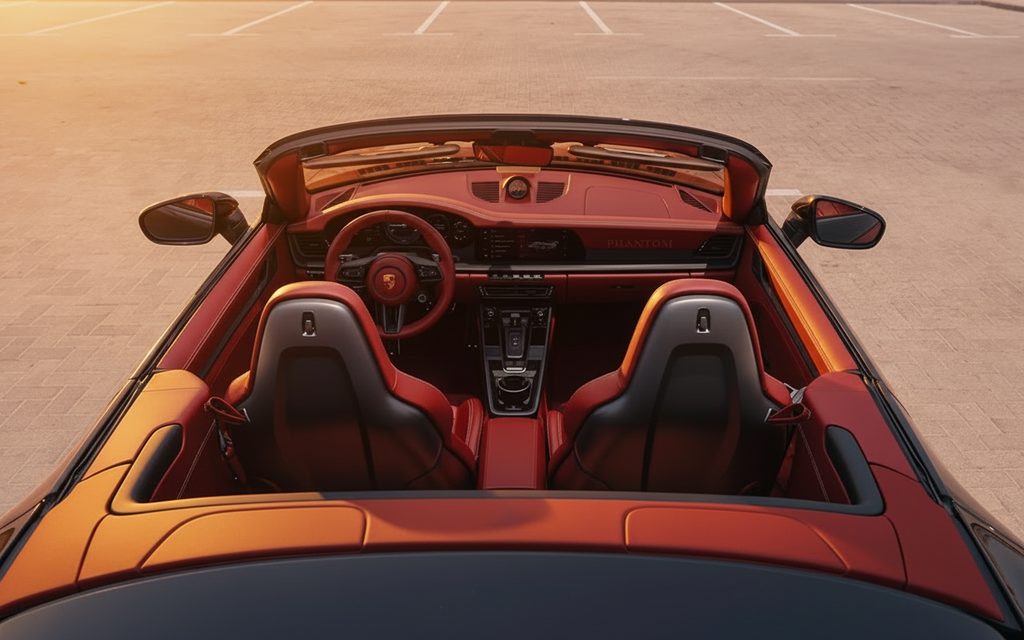 Porsche 911 2023 leather seats and cabin – rental in Dubai