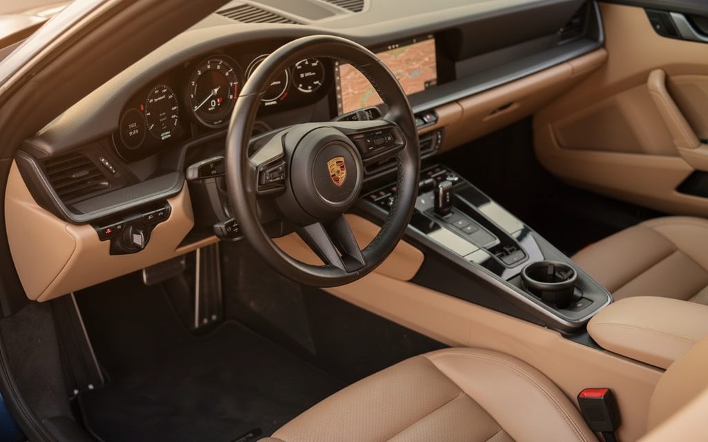 Porsche 911 2021 interior view showing trim – rental in Dubai