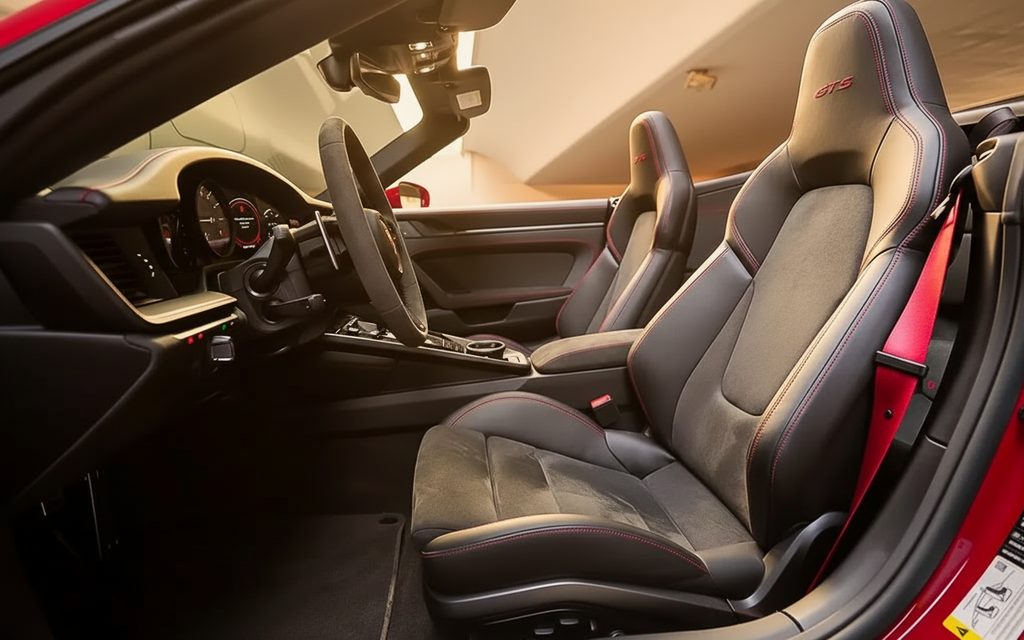Porsche 911 2023 leather seats and cabin – rental in Dubai