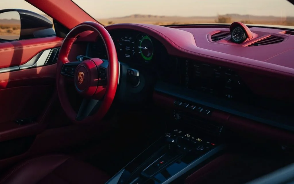 Porsche 911 2021 interior view showing trim – rental in Dubai