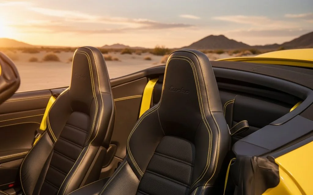 Porsche 911 2023 leather seats and cabin – rental in Dubai