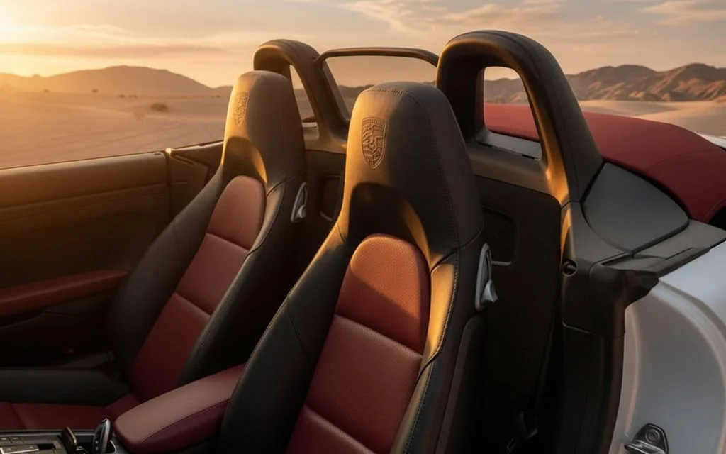 Porsche Boxster 2022 leather seats and cabin