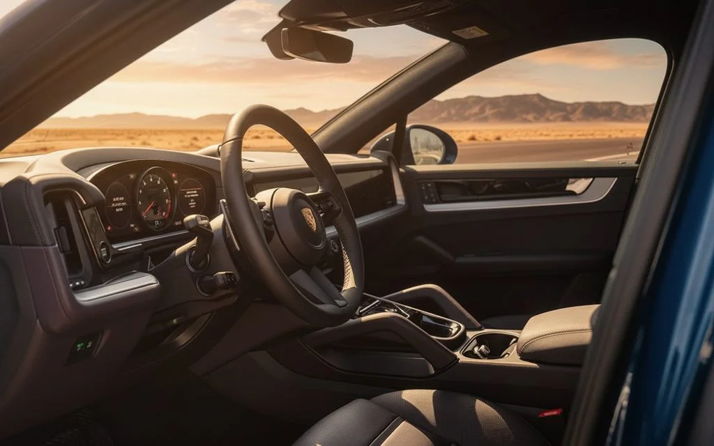 Porsche Cayenne 2024 interior view showing trim – rental in Dubai