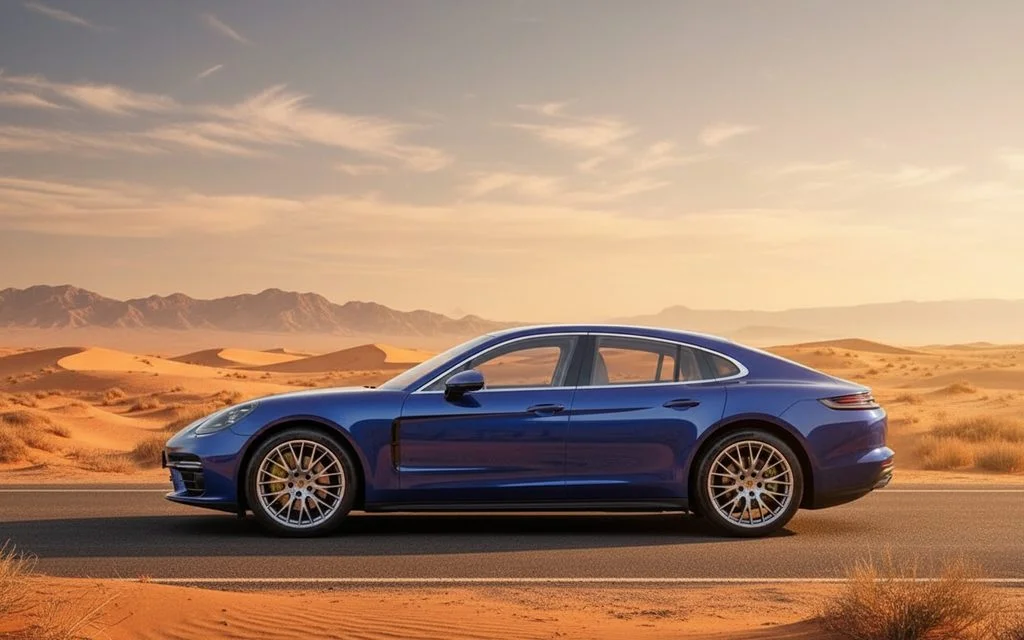 Porsche Panamera 2025 Blue side profile
