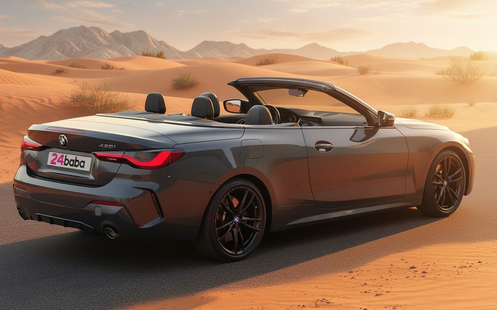 Bmw 430 2023 Grey rear view showing taillights – rental in Dubai