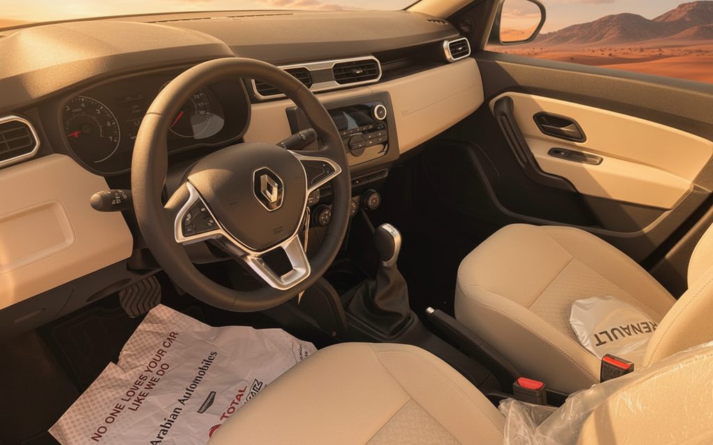 Renault Duster 2022 interior view showing trim – rental in Dubai