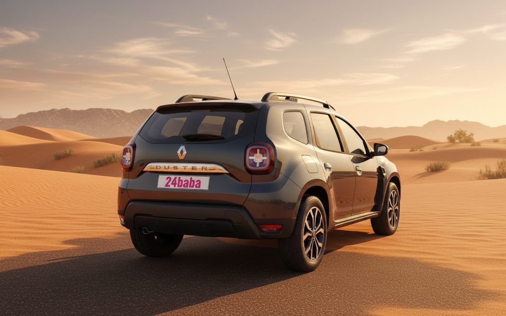 Renault Duster 2025 Grey rear view showing taillights – rental in Dubai