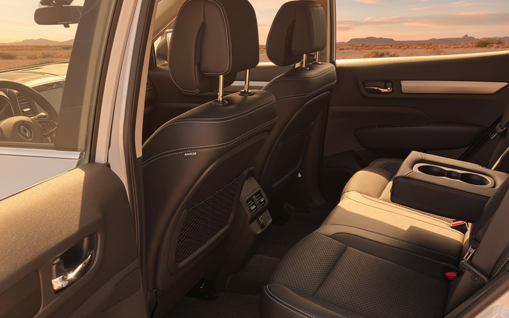 Renault Koleos 2023 leather seats and cabin – rental in Dubai