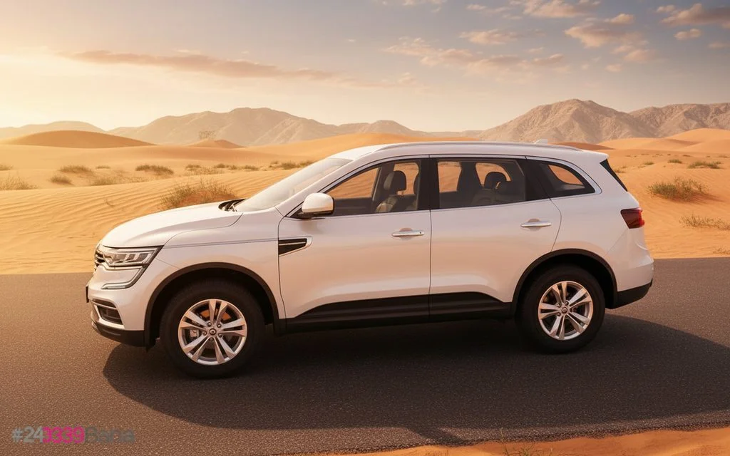Renault Koleos 2023 White side profile – rental in Dubai