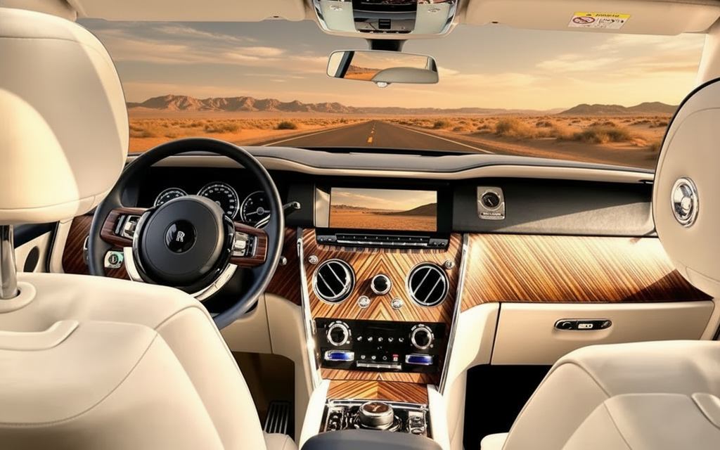 RollsRoyce Cullinan 2020 interior view showing trim – rental in Dubai