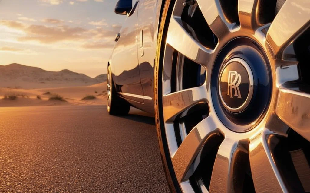 RollsRoyce Cullinan 2020 alloy wheel close up – rental in Dubai