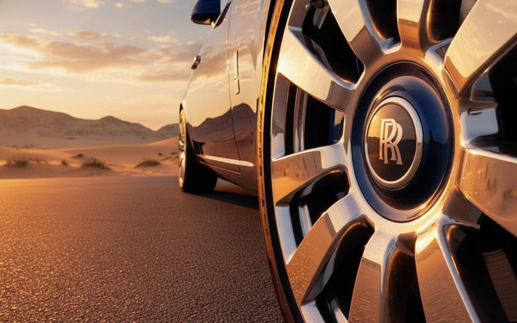 RollsRoyce Cullinan 2020 alloy wheel close up – rental in Dubai