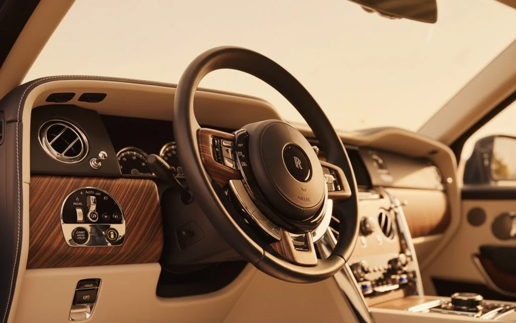 RollsRoyce Cullinan 2020 interior view showing trim – rental in Dubai