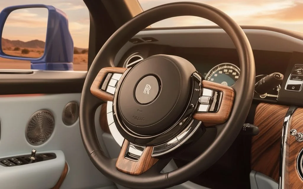 RollsRoyce Cullinan 2025 interior view showing trim – rental in Dubai