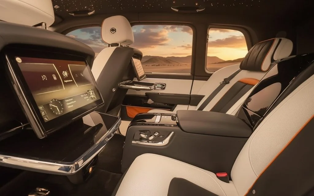 RollsRoyce Cullinan 2021 interior view showing trim – rental in Dubai
