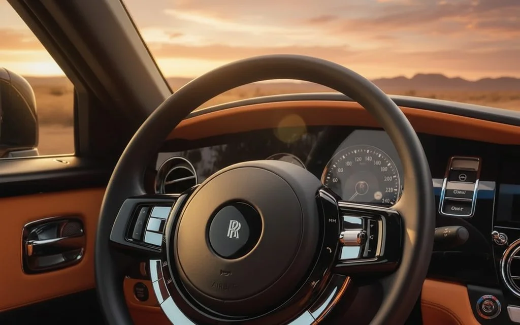 RollsRoyce Ghost 2022 interior view showing trim – rental in Dubai