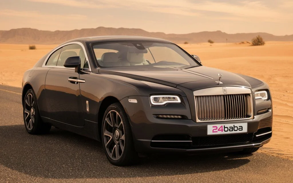 RollsRoyce Wraith 2020 Black front view with headlights