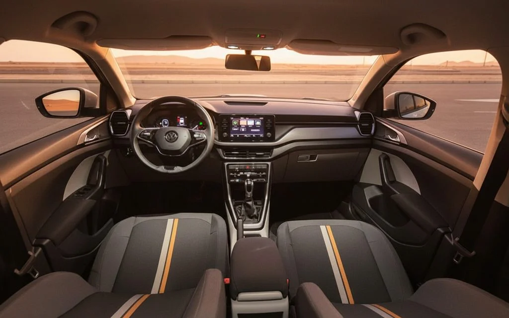 Skoda Kushaq 2023 interior view showing trim