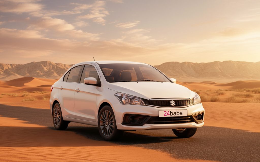 Suzuki Ciaz 2024 White front view with headlights