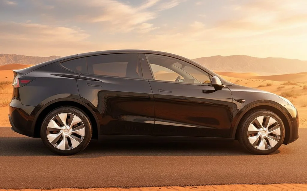 Tesla Model Y 2022 Black side profile