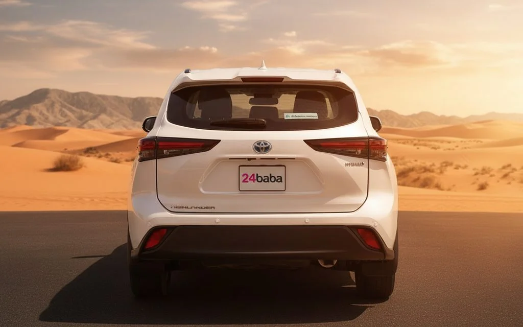 Toyota Highlander 2024 White rear view showing taillights