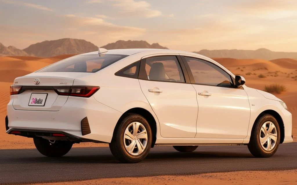 Toyota Yaris 2023 White rear view showing taillights