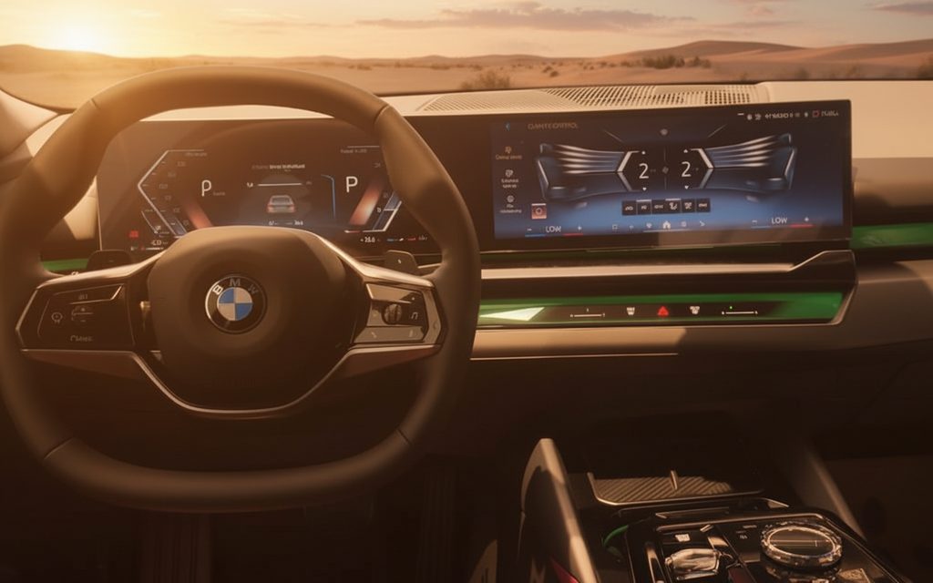 Bmw 520 2025 interior view showing trim – rental in Dubai