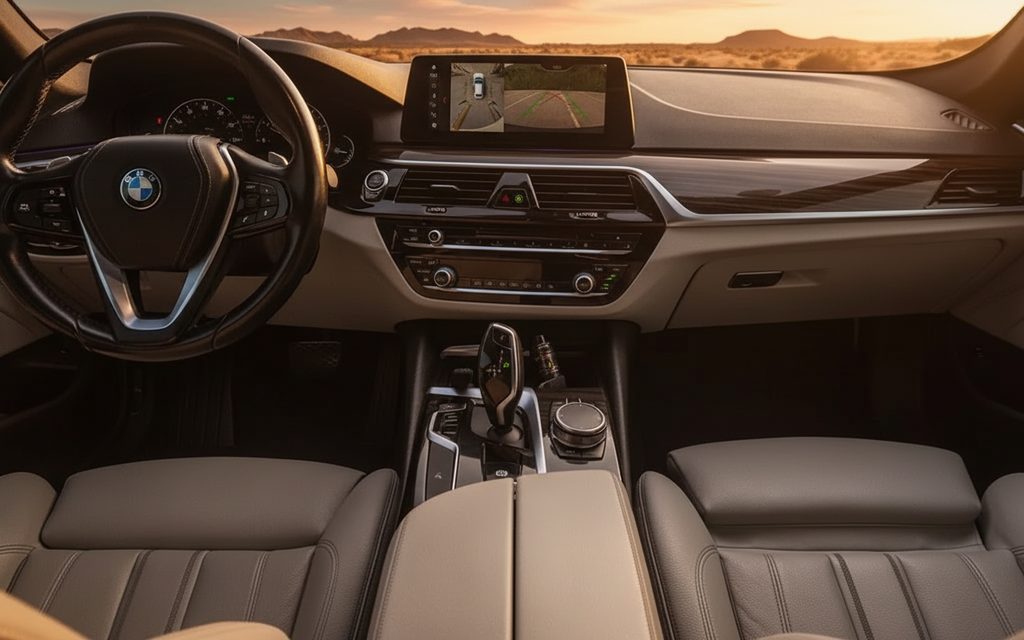 Bmw 530 2025 interior view showing trim – rental in Dubai