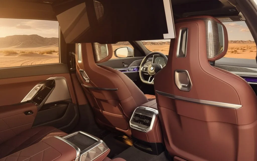 Bmw 735 2024 interior view showing trim – rental in Dubai