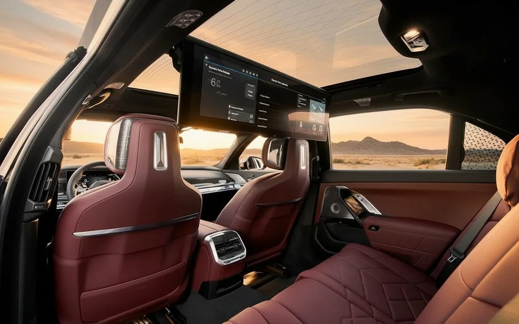 Bmw 740 2023 interior view showing trim – rental in Dubai