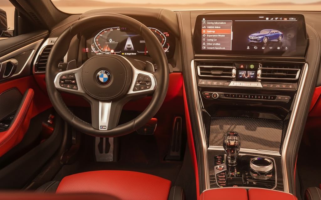 Bmw 840 2024 interior view showing trim – rental in Dubai