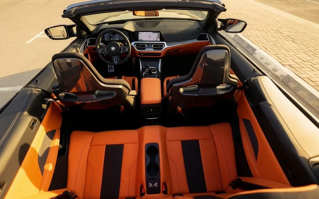 Bmw M4 2022 interior view showing trim – rental in Dubai