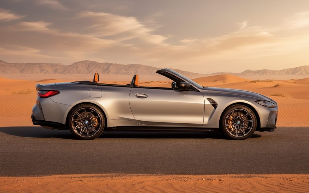 Bmw M4 2022 Grey side profile – rental in Dubai