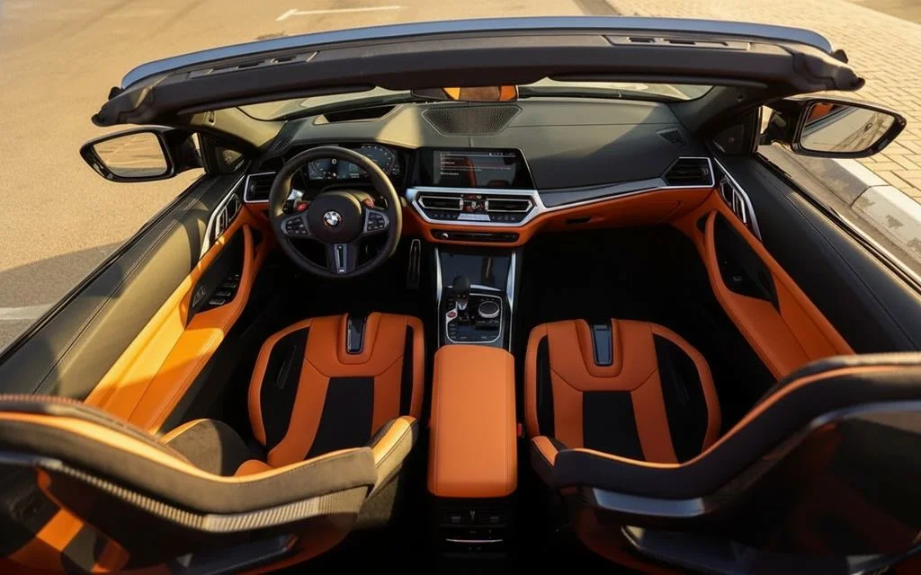 Bmw M4 2022 interior view showing trim – rental in Dubai
