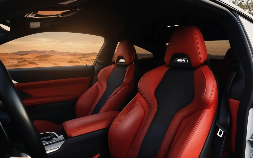 Bmw M4 2024 leather seats and cabin – rental in Dubai