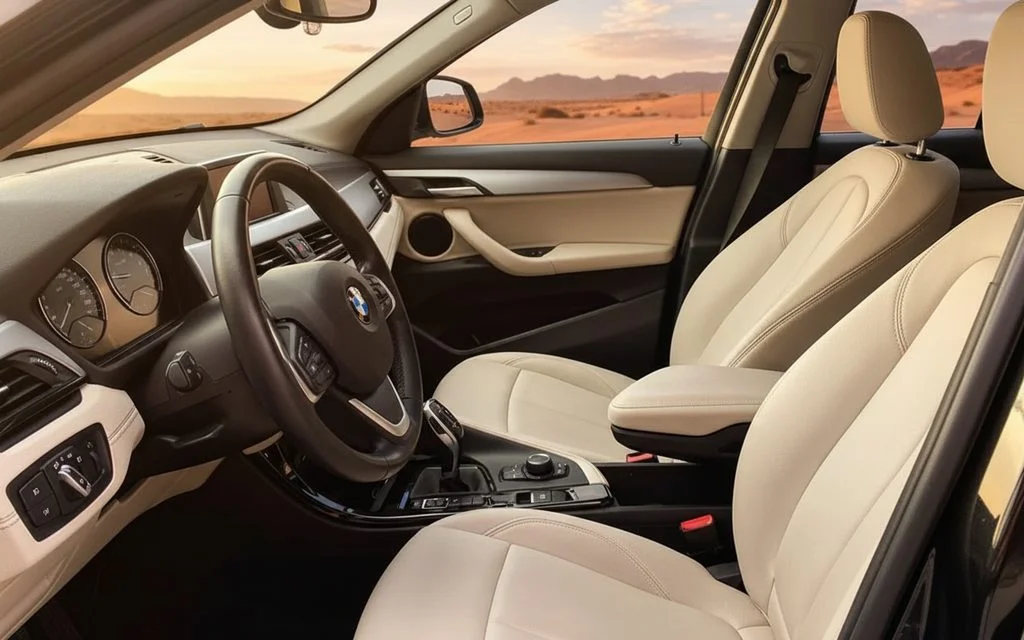 Bmw X2 2023 leather seats and cabin – rental in Dubai
